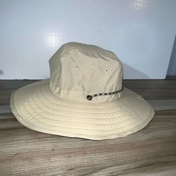 L.L. Bean Adult Large Beige Nylon Blend Adjustable Drawstring Wide Brim Sun Hat - Picture 4 of 7